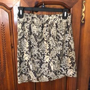 Charlotte Russe silver and gray lace skirt size small
